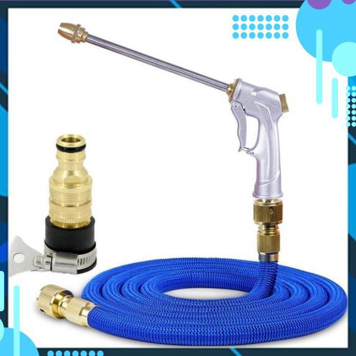 Bộ dây và vòi xịt tăng áp lực nước  rửa xe tưới cây loại 5m   206733