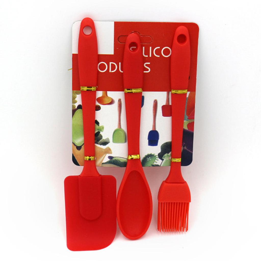 3-in-1 Nonstick Kitchenware Kitchen Ware Scraping Spoon Set Heat-resistant Brush