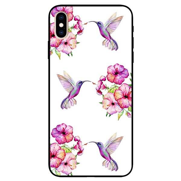 Ốp lưng dành cho Iphone X / Xs - Iphone Xs Max - Iphone Xr mẫu Hoa Và Chim Hồng
