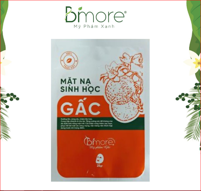 Mặt nạ sinh học gấc Bimore cấp ẩm sâu sáng mịn da