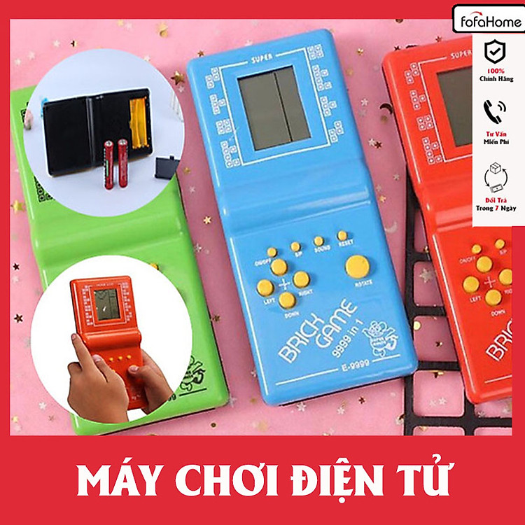 Máy Điện Tử Xếp Gạch Hình Cầm Tay Thần Thánh - Trò Chơi Game 4 Nút Tuổi Thơ Trẻ Em - Xe Tăng, Đua Xe...