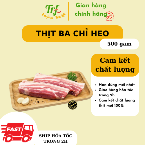 Thịt ba chỉ heo Truefood nhập khẩu 500g