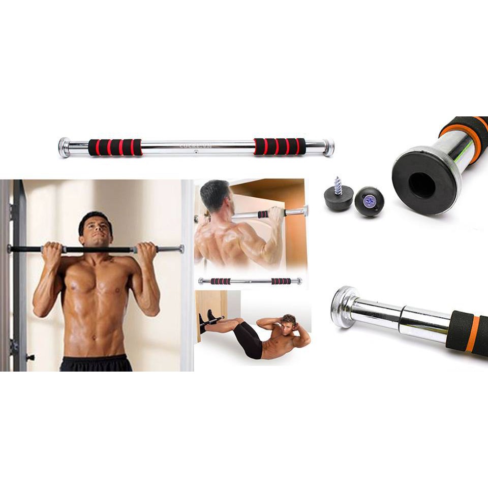 Xà đơn treo tường gắn cửa đa năng độ dài tùy chỉnh giúp bạn tập gym tại nhà dễ dàng - 60-110