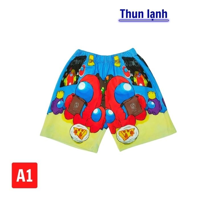 Bộ đồ bé trai hình Among Us từ 10-45kg - Vải thun lạnh