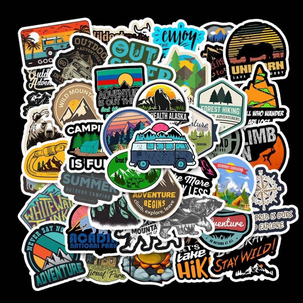 Set 30 Sticker Wilderness Nature, thiên nhiên hoang dã động vật ảnh ép lụa