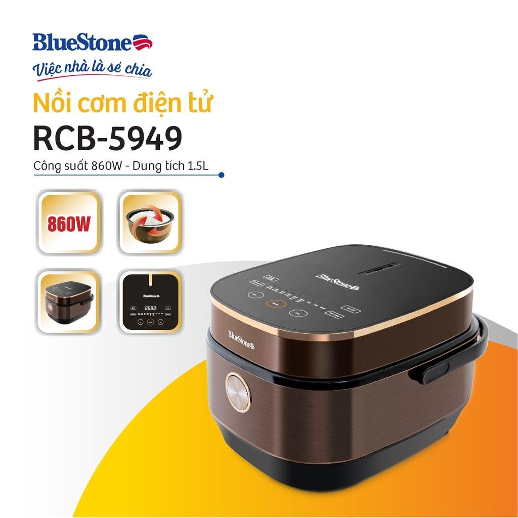 Nồi Cơm Điện Tử Bluestone RCB-5949, Lòng Nồi Niêu 1.5Lit-860w, Hàng Chính Hãng