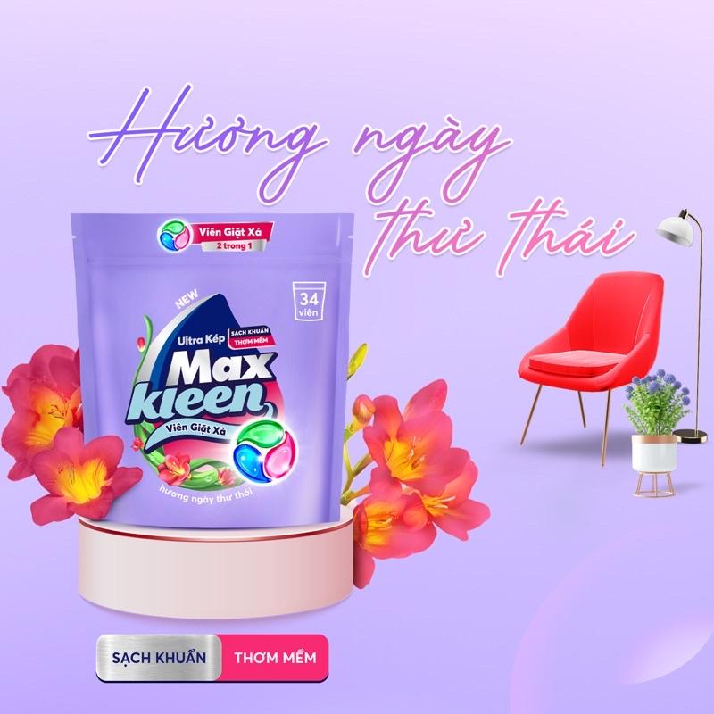 Túi Viên Giặt Xả MaxKleen 2 Trong 1 (34 Viên/Túi)