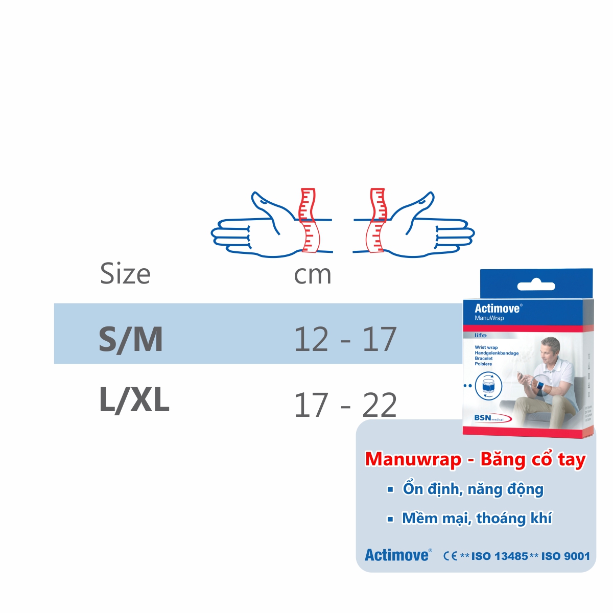 Băng cổ tay chấn thương và thể thao Actimove TaloWrap