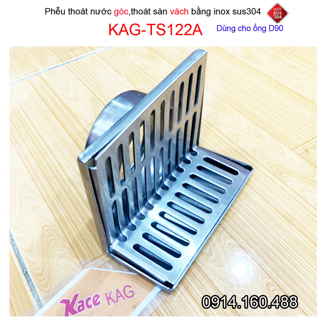 Phễu thoát nước mưa thoát ngang KAG-TS122A-D90, phễu thoát nước vách tường hành lang, ban công KAG-TS121A-D60