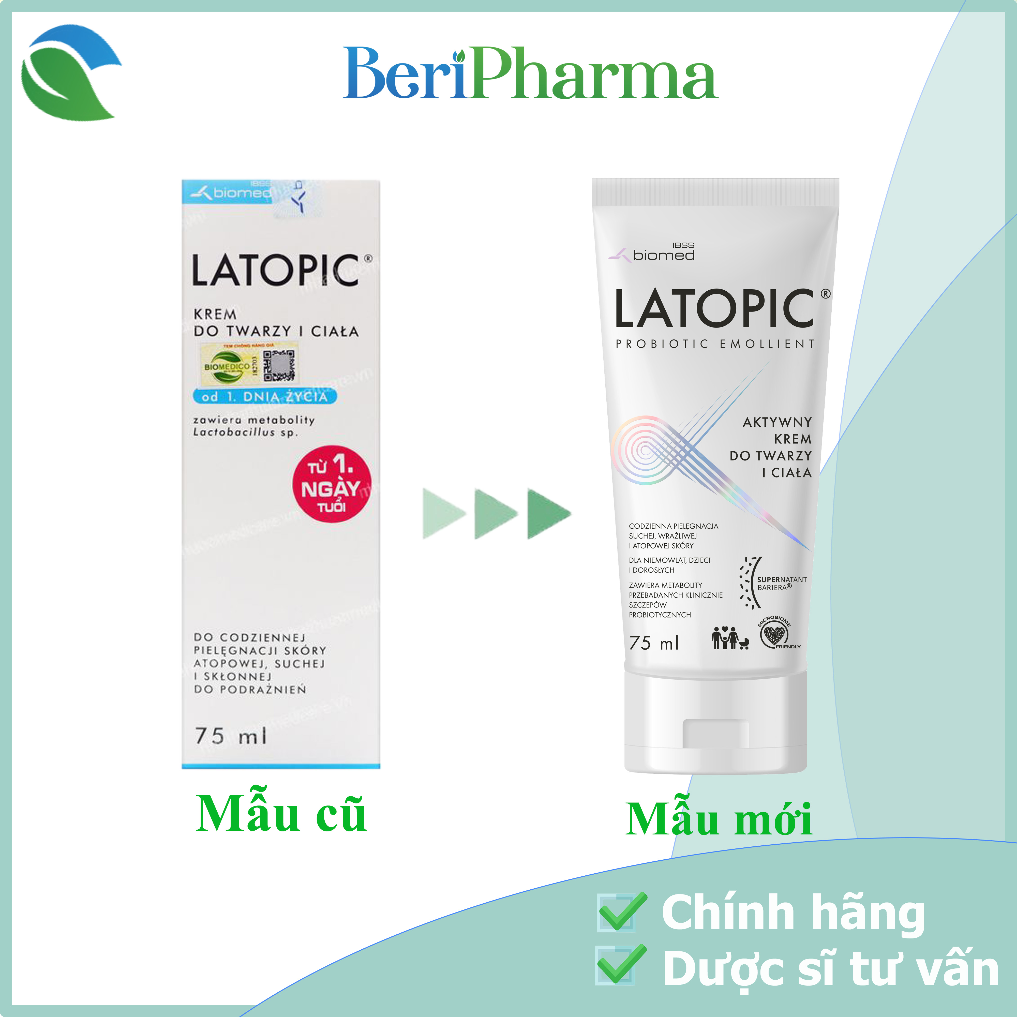 Latopic Kem Dưỡng Ẩm, Dịu Ngứa Da Dị Ứng Latopic Face And Body Cream 75ml