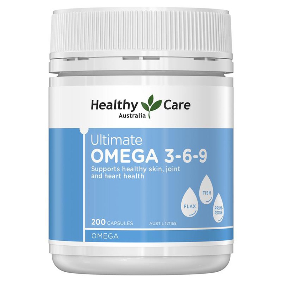 Viên uống hỗ trợ tim mạch và huyết áp Healthy Care Ultimate Omega 3,6,9 chính hãng Úc mẫu mới