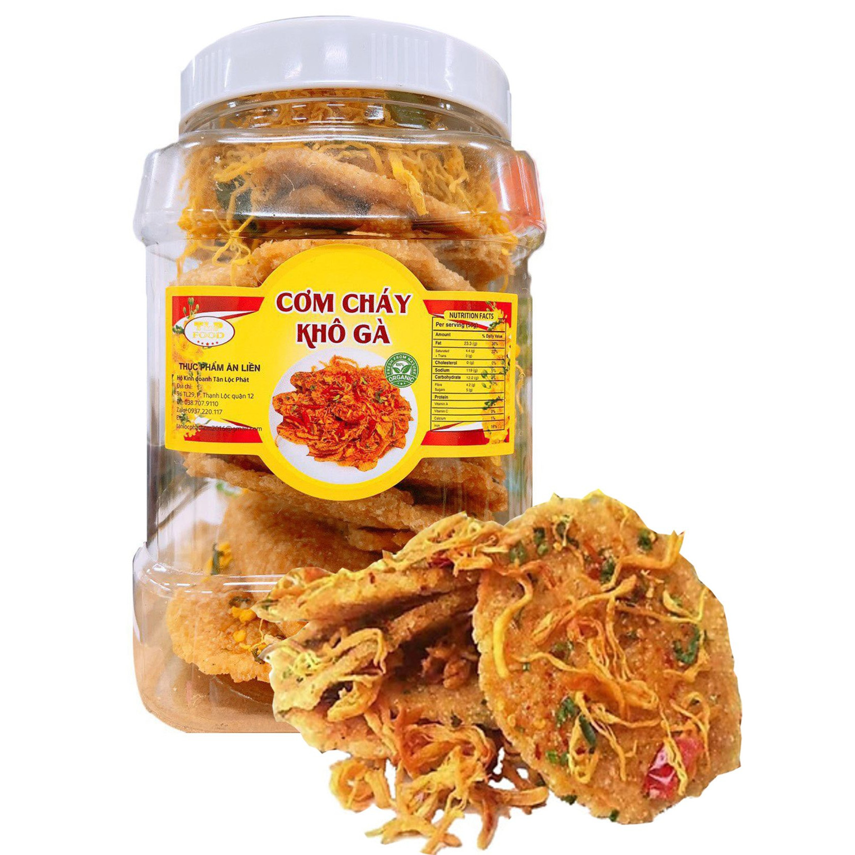 500G CƠM CHÁY LẮC KHÔ GÀ GIÒN NGON ĐẬM VỊ TÂN LỘC PHÁT