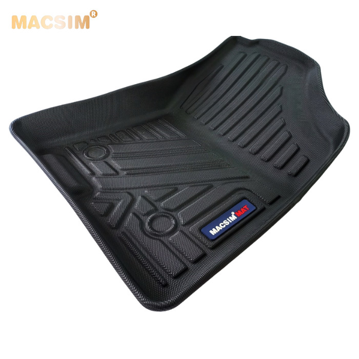 Thảm lót sàn xe ô tô KIA SELTOS 2020 - 2023 Nhãn hiệu Macsim chất liệu nhựa TPV cao cấp màu đen