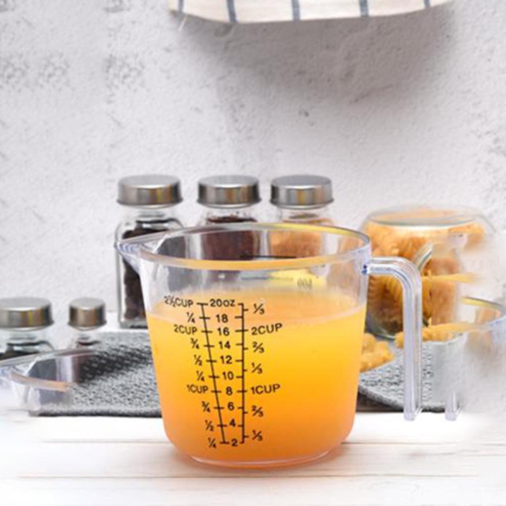 Clear Measuring Cup with Handle and Spout Water Milk Liquid Measure Cooking