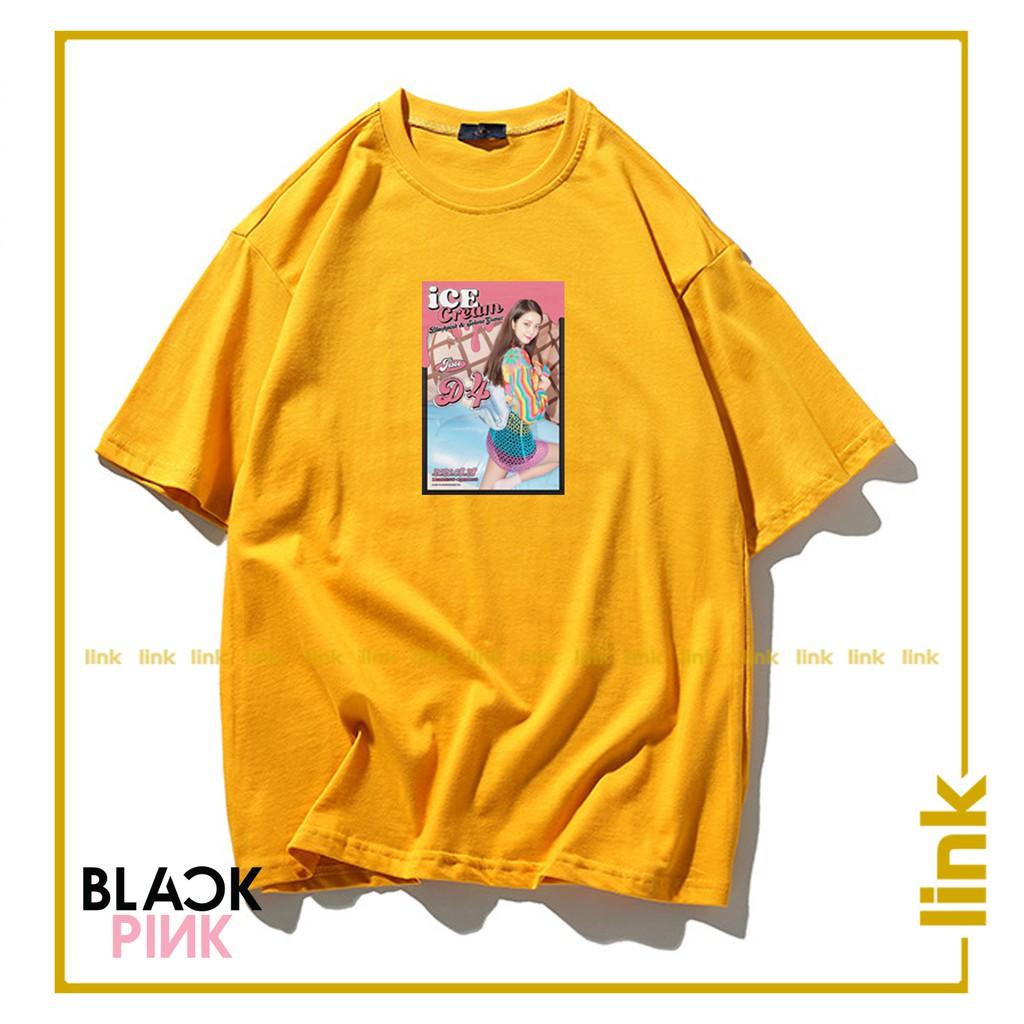 Áo thun BLACKPINK JISOO ICE CREAM tay lỡ unisex