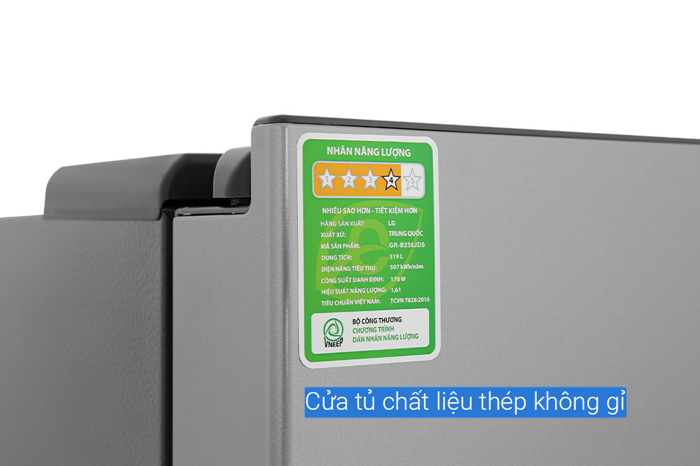 Tủ lạnh LG Inverter 519 lít Side By Side GR-B256JDS - Hàng chính hãng - Giao HCM và 1 số tỉnh thành