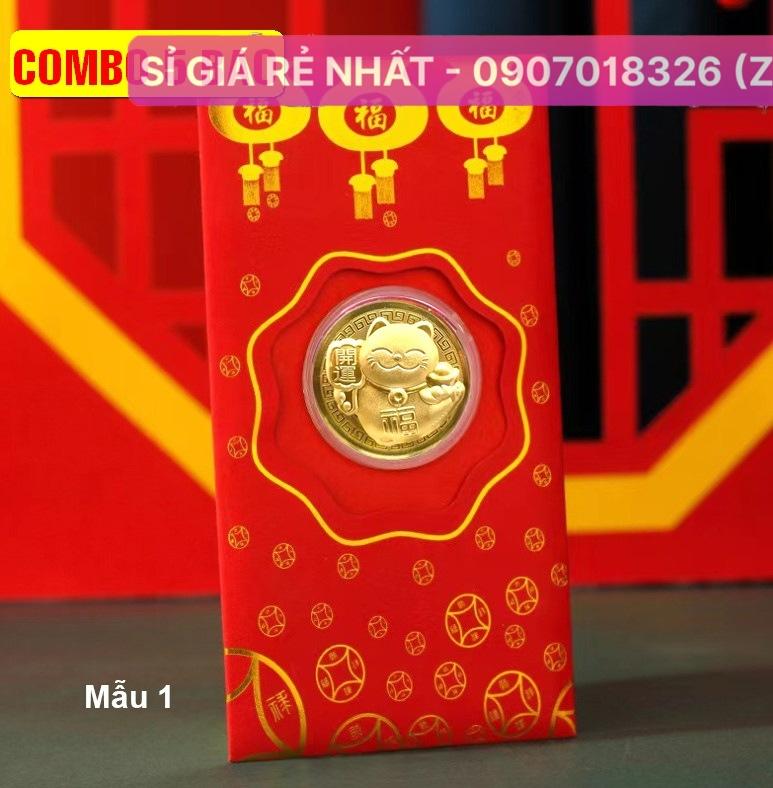 {SẴN HÀNG} Bao lì xì con mèo vàng linh vật Tết 2023 may mắn cho gia chủ - Mẫu 1 NELI