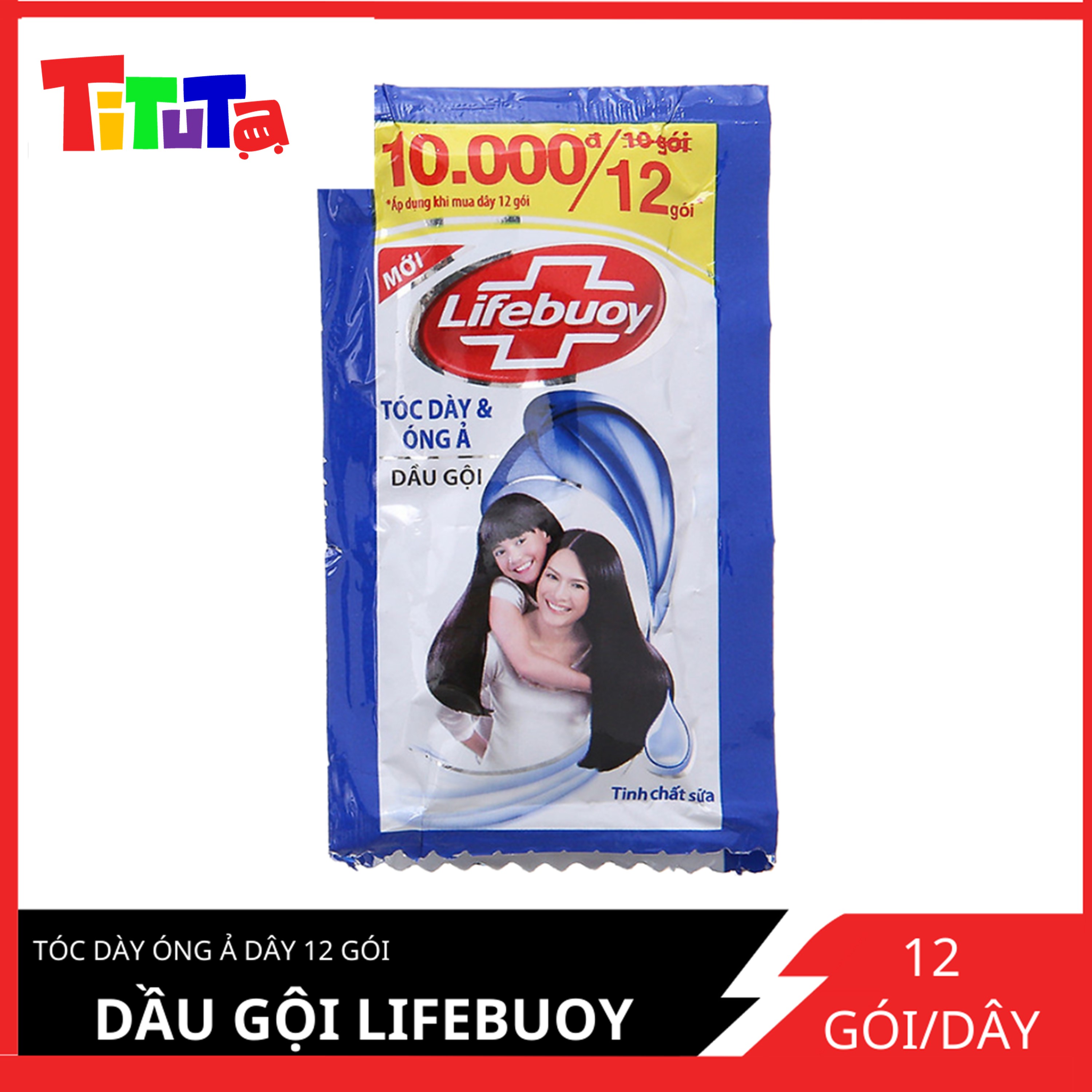 Dầu gội Lifebuoy Tóc dày óng ả Dây 12 gói