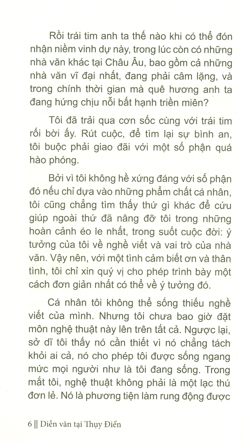 DIỄN VĂN TẠI THỤY ĐIỂN – Albert Camus – Nguyễn Bình Phương dịch – Trường Phương Books – NXB Văn Học (Bìa mềm)