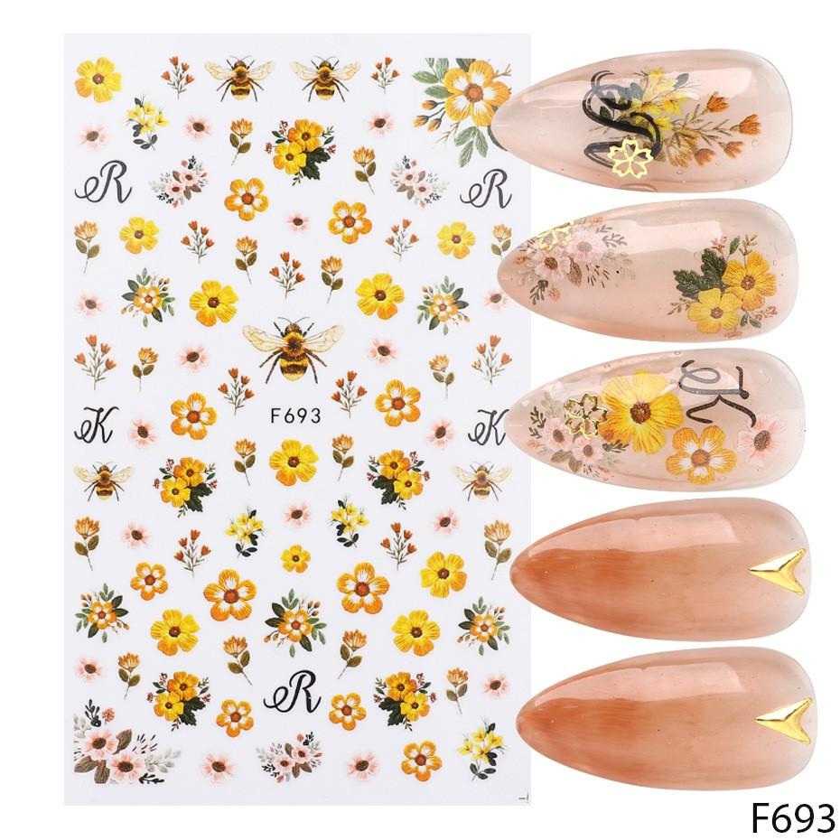 Sticker nails hoa mai vàng - hình dán móng 3D F693