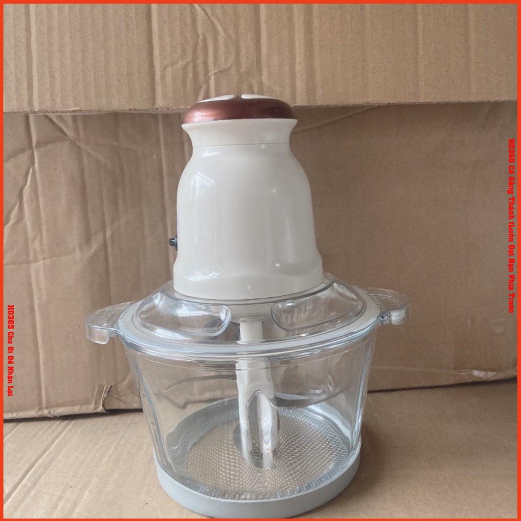 Máy Xay Thịt, Xay Cá Đa Năng Công Suất 250W Cối Thủy Tinh 4 Lưỡi Dao Dung Tích 2000ml Hàng Nội Địa - HD365 Cao Cấp