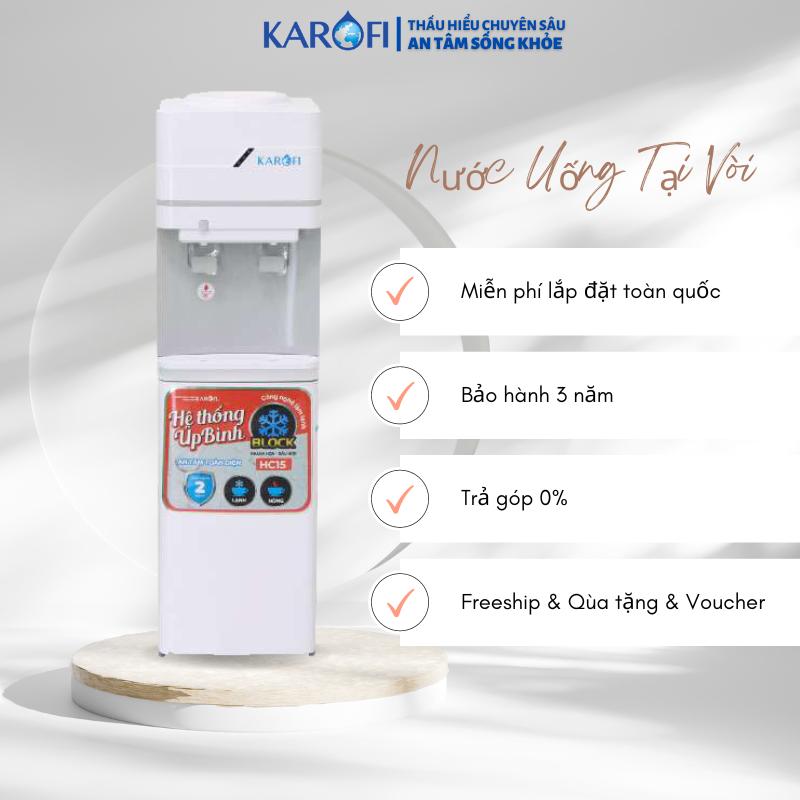 Cây nước nóng lạnh úp bình 2 vòi có khoang chứa đồ KAROFI HC15 - Bảo hành 24 tháng - Hàng Chính Hãng