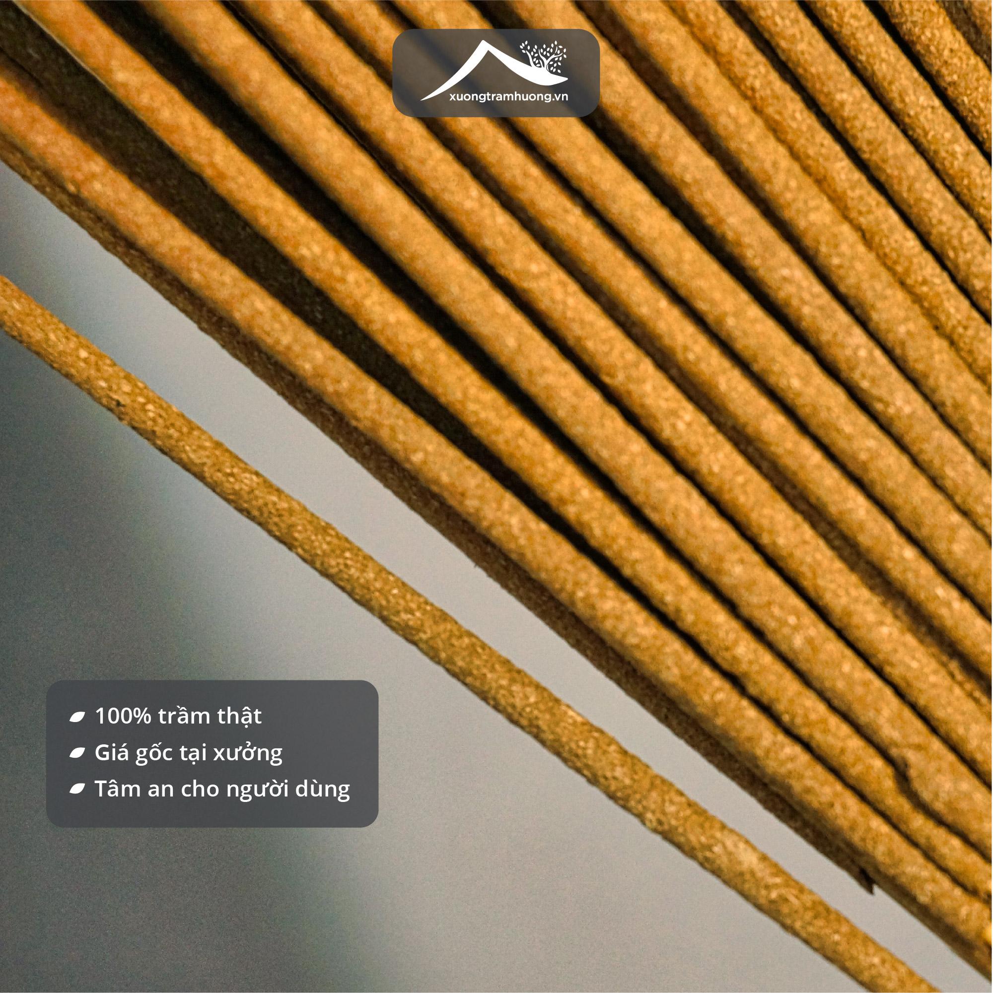 Nhang Trầm Hương Sạch Xưởng Trầm Hương Thơm Dịu/ Vừa/ Đậm Hộp 100 Cây Xông Nhà Tẩy Uế - 40cm