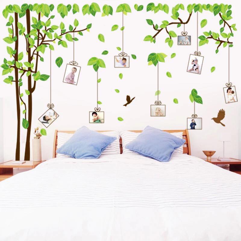 Decal dán tường Cây photo xanh và Cửa sổ xanh - HP372