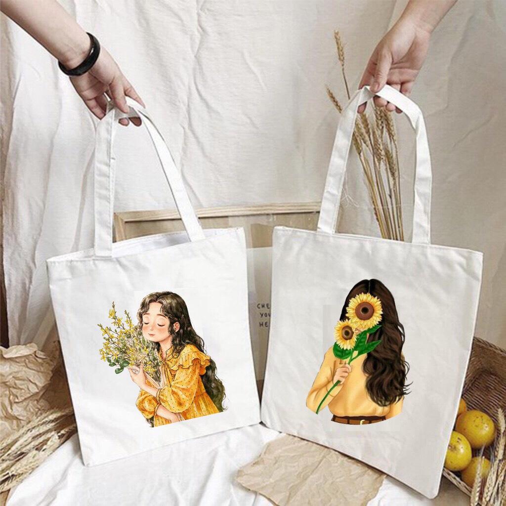 100 mẫu hot nhất Túi Tote Vải canvas Đẹp Cực Hot có khóa miệng