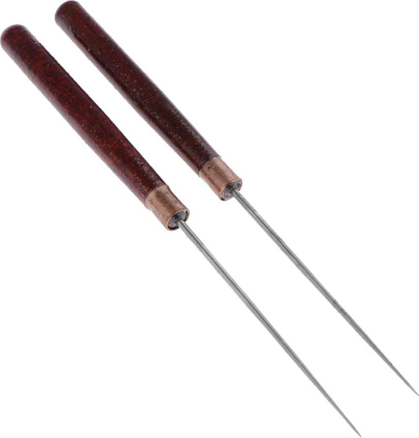 2 Chiếc Tay Cầm Bằng Gỗ Awl Da Thủ Công Khâu Awl DIY May Da Dụng Cụ