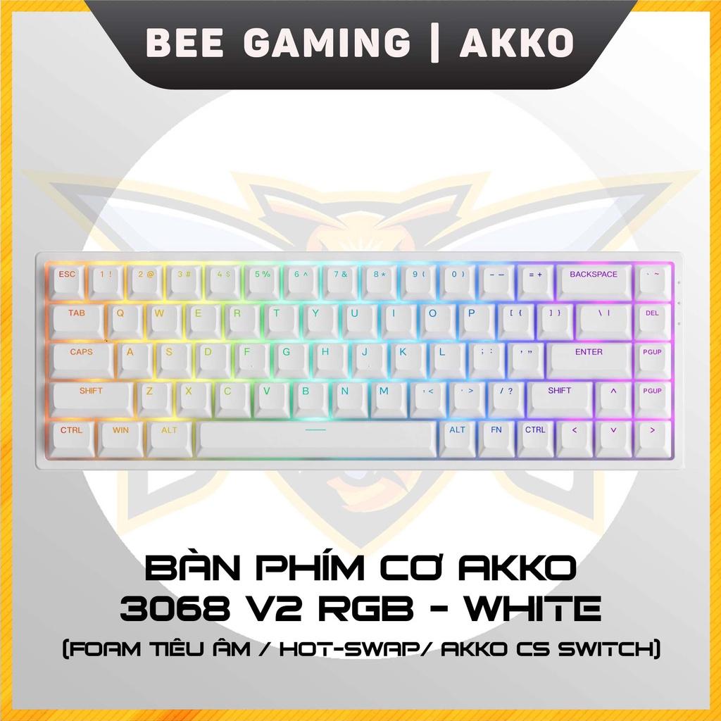 Bàn phím cơ chính hãng AKKO 3068 v2 RGB – Black / White (Foam tiêu âm / Hotswap / AKKO CS Jelly switch)