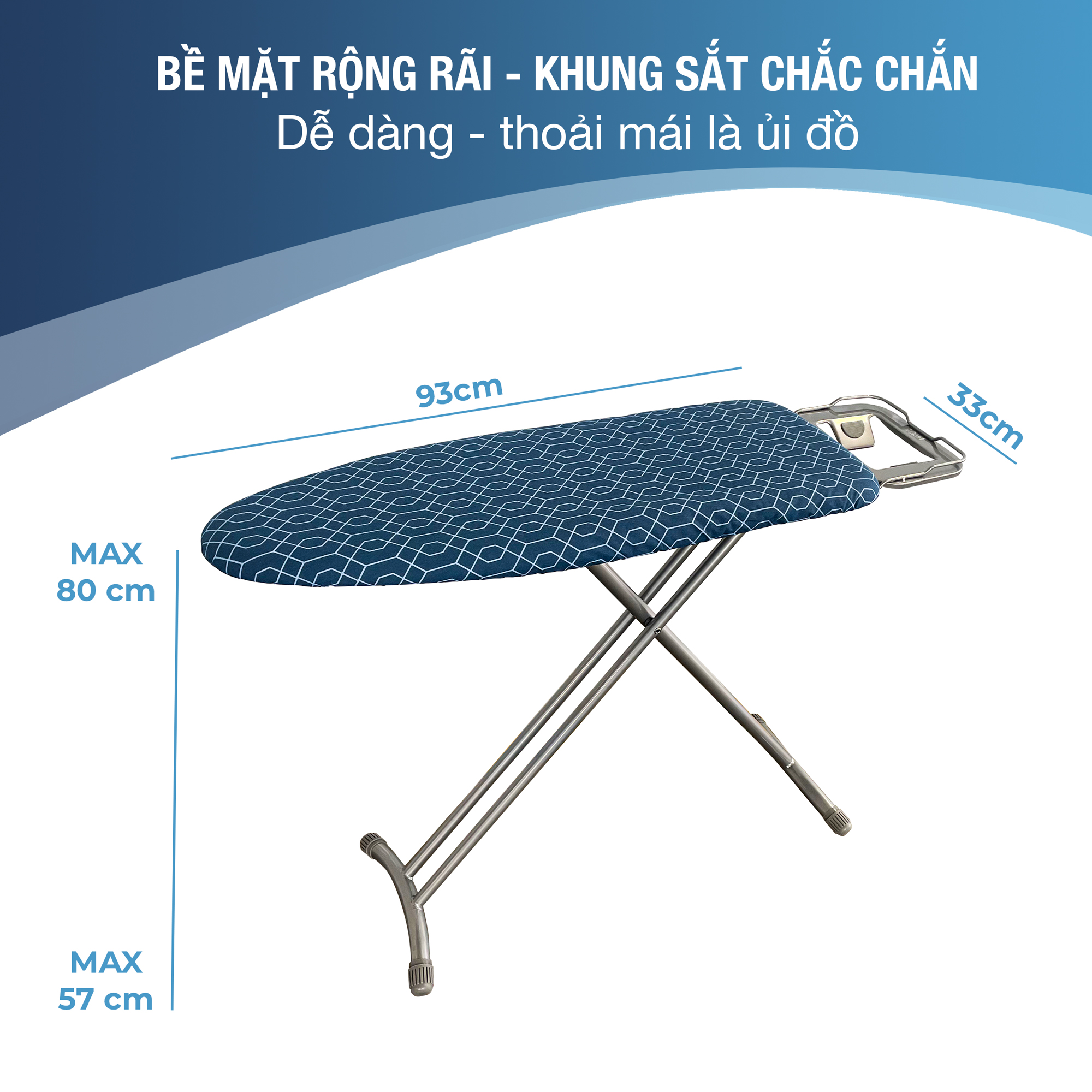 Bàn để ủi, cầu là quần áo dạng đứng khung bằng thép Lebenlang LBL3636 - hàng chính hãng