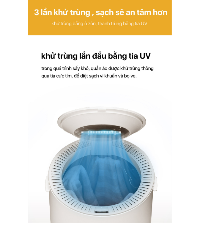 Máy sấy diệt khuẩn quần áo cho bé Xiaomi Lydsto HD-YWHL11 (14L) - Hàng nhập khẩu