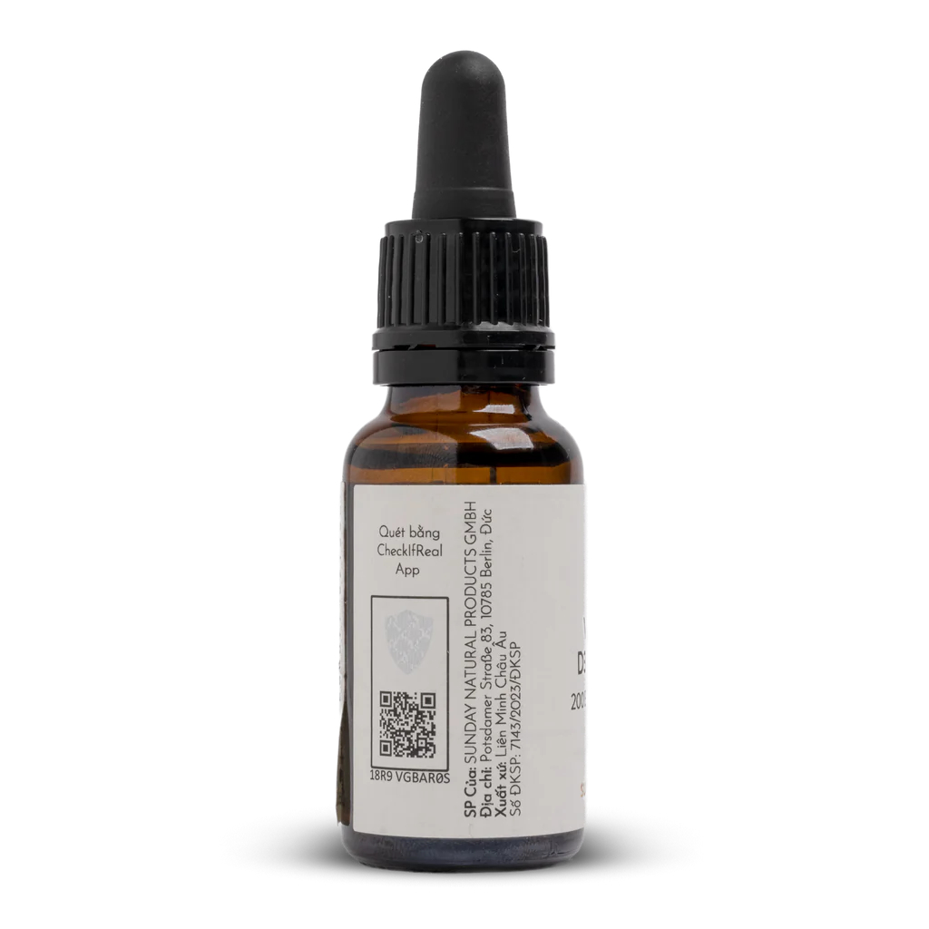 Thực phẩm bảo vệ sức khỏe Vitamin D3K2 MK7 Sunday Natural 20ml nhập khẩu từ Đức bổ sung D3K2 cho bé từ sơ sinh