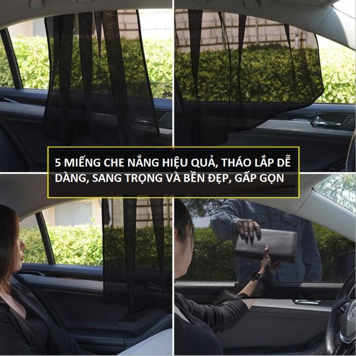 ️️ Bộ 4 màn che nắng phim cách nhiệt và 1 chắn nắng phản quang cỡ lớn cho ô tô 206718