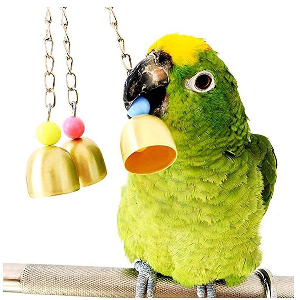 Bird Swing Toys with 3-Bells Parrot Cage Hammock Ladder Hanging Chewing Toy