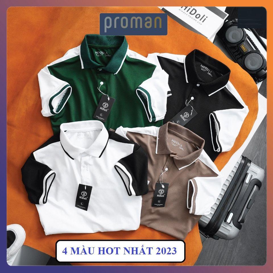 Áo Polo Nam cổ dệt phối tay, Áo thun nam có cổ chất liệu cotton cực đẹp AT09 - PROMAN