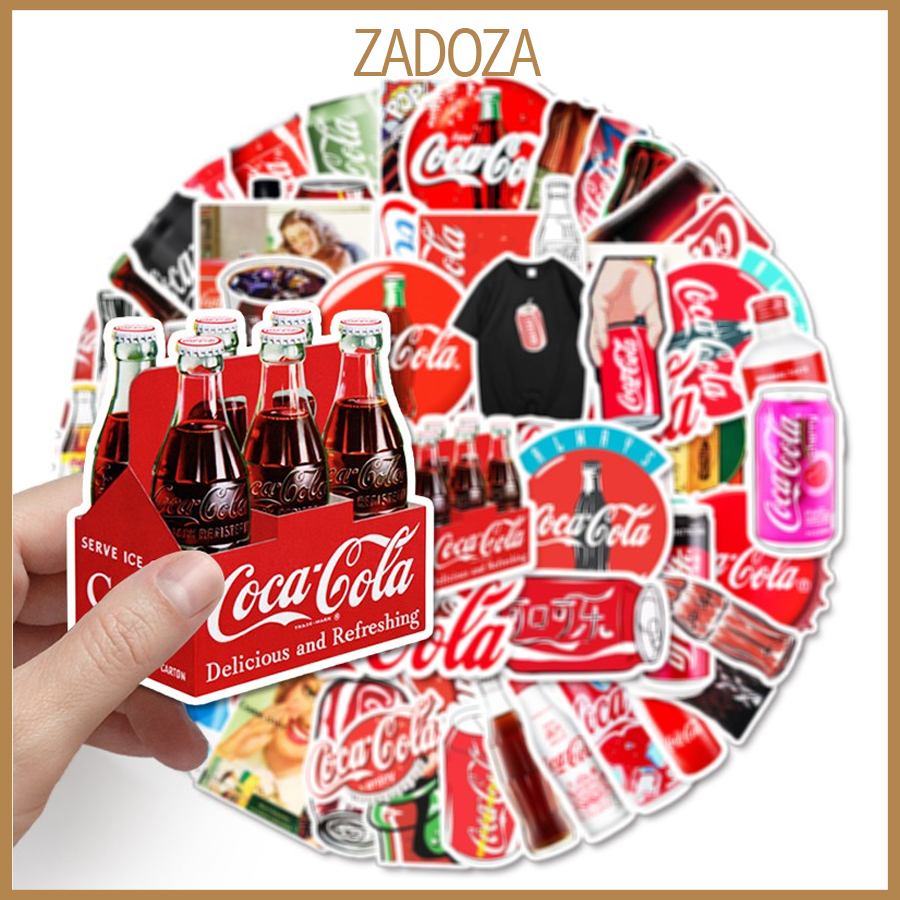 Sticker đồ uống soda coca dán laptop , điện thoại hình dán trang trí