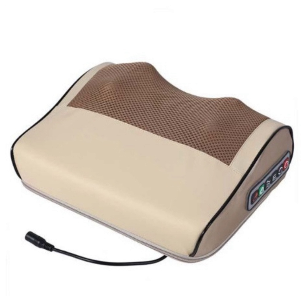 Gối Massage Hồng Ngoại - Đệm Gối Massage Kiêm Tựa Lưng 16 bi - Sử Dụng Pin Sạc - Mát Xa Cổ, Vai, Gáy