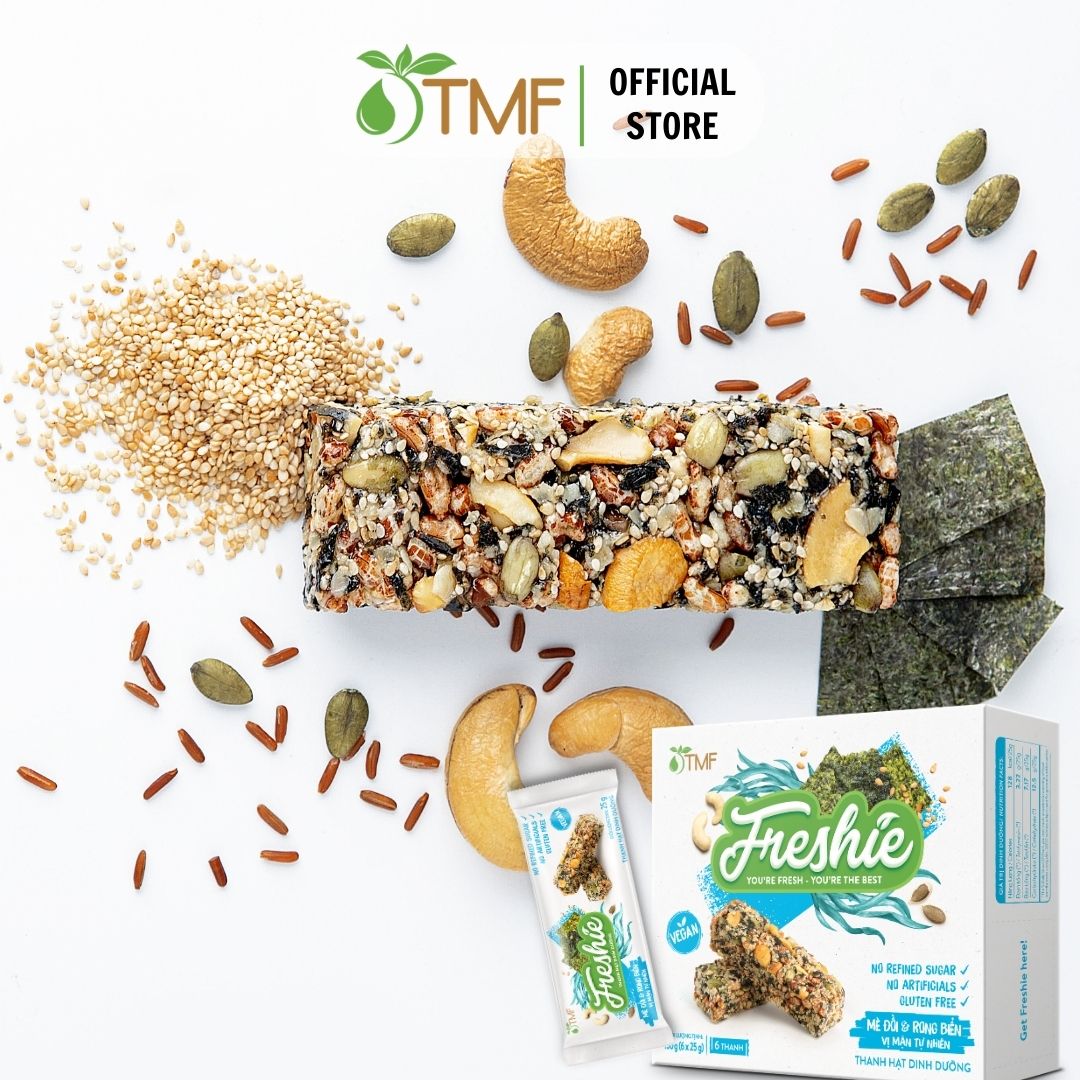 Thanh Hạt Dinh Dưỡng Freshie Mè Đồi &Amp; Rong Biển Gạo Lứt Ngũ Cốc Thuần Chay Cung Cấp Năng Lượng 150Gr Tâm Minh Foods