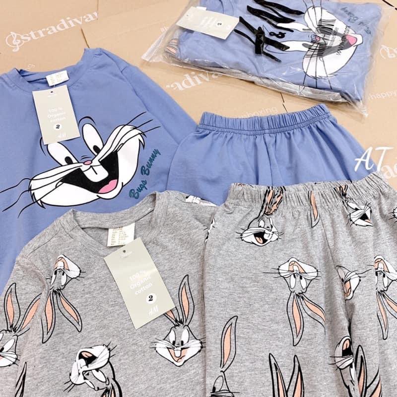 Set bộ thỏ xuất dư bé trai bé gái, bộ dài tay cotton thu đông trẻ em thấm hút mồ hôi tốt