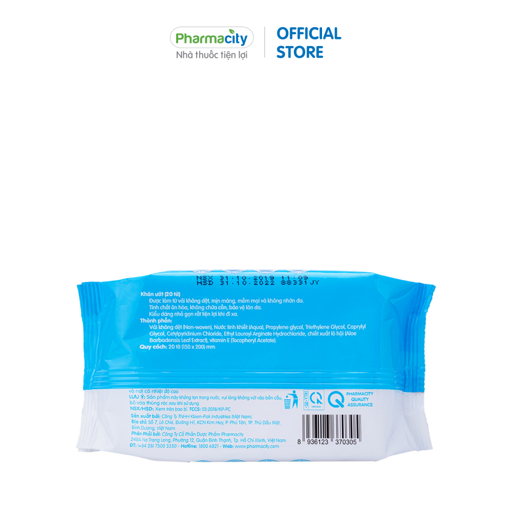 Khăn ướt Pharmacity Wet Wipes (Gói