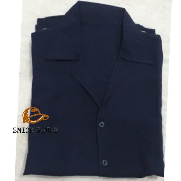 SET ÁO CẶP NAM NỮ, ĐỒ ĐÔI ÁO SƠ MI ĐẦM HAI DÂY MÀU XANH ĐEN ĐI BIỂN CHỤP HÌNH CƯỚI PHONG CÁCH HÀN QUỐC