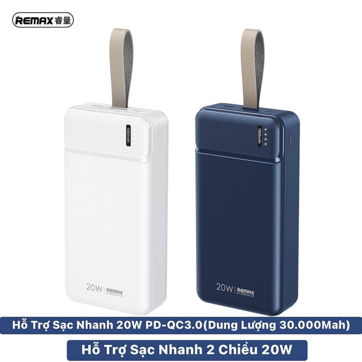 Pin Sạc Dự Phòng 30.000mah RPP-287 Remax Sạc Nhanh 20W PD+QC -Hàng Chính Hãng