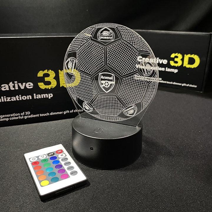 Đèn led 3D USB logo Arsenal ĐÈN NGỦ ĐÈN TRANG TRÍ 16 MÀU CÓ ĐIỂU CHUYỂN CHẾ ĐỘ MÀU
