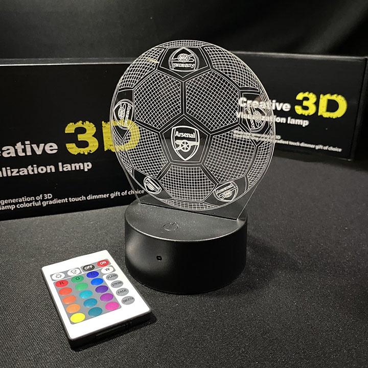 Đèn led 3D USB logo Arsenal ĐÈN NGỦ ĐÈN TRANG TRÍ 16 MÀU CÓ ĐIỂU CHUYỂN CHẾ ĐỘ MÀU