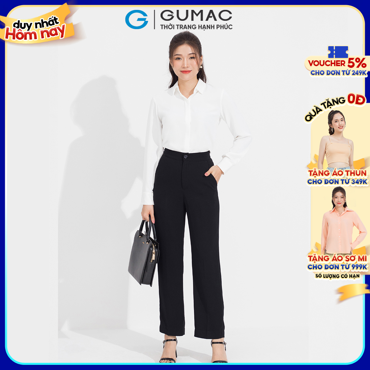 Quần tây ống suông GUMAC QD05028