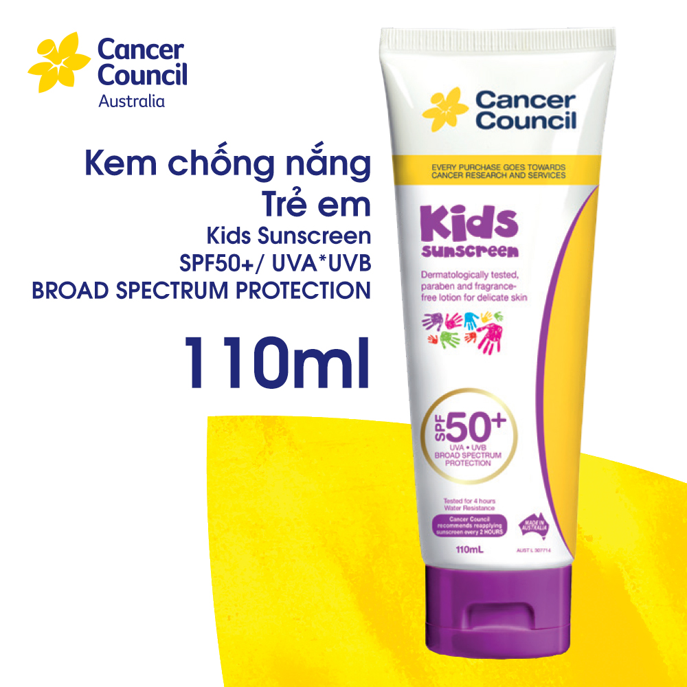 Kem chông nắng trẻ em Cancer Council Kids SPF 50+/PA ++++ 110ml