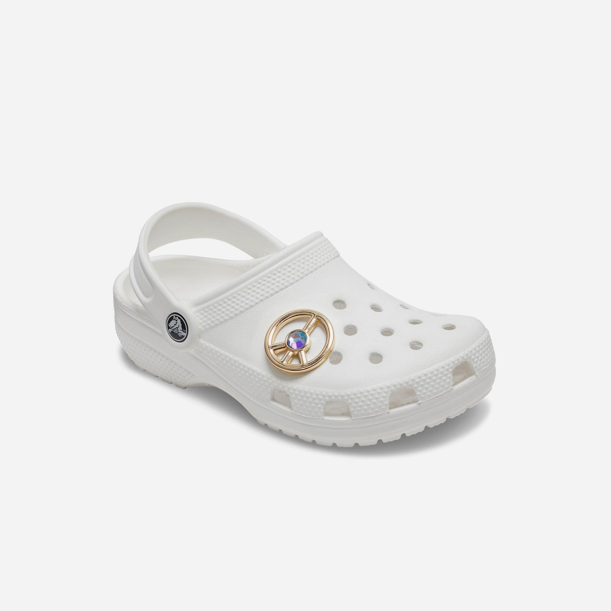 Huy hiệu jibbitz unisex Crocs Gold Peace Sign With Pink Gem - 10011623