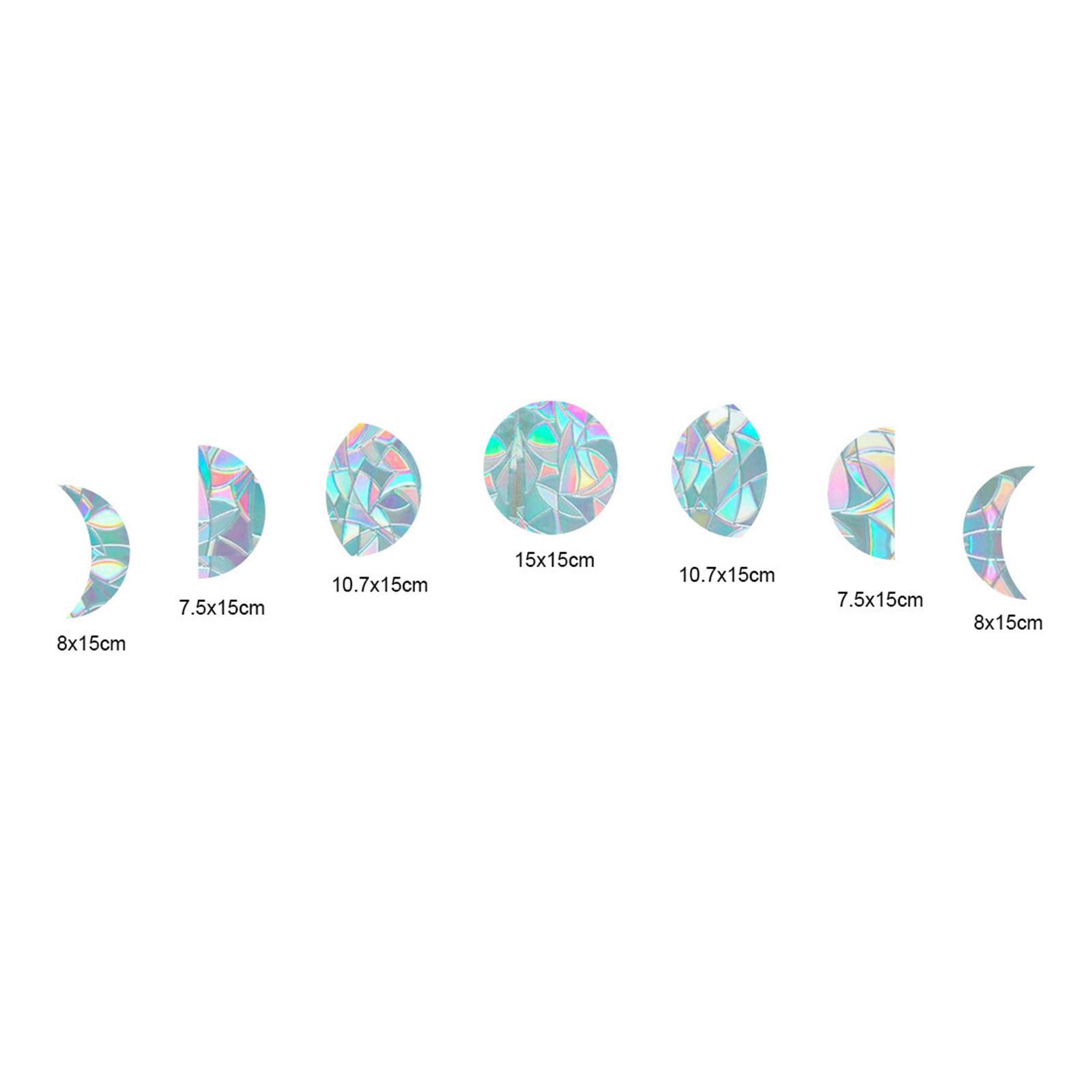 7Pieces Decorative Rainbow Window Prism Film Static Cling Sticker Decal
